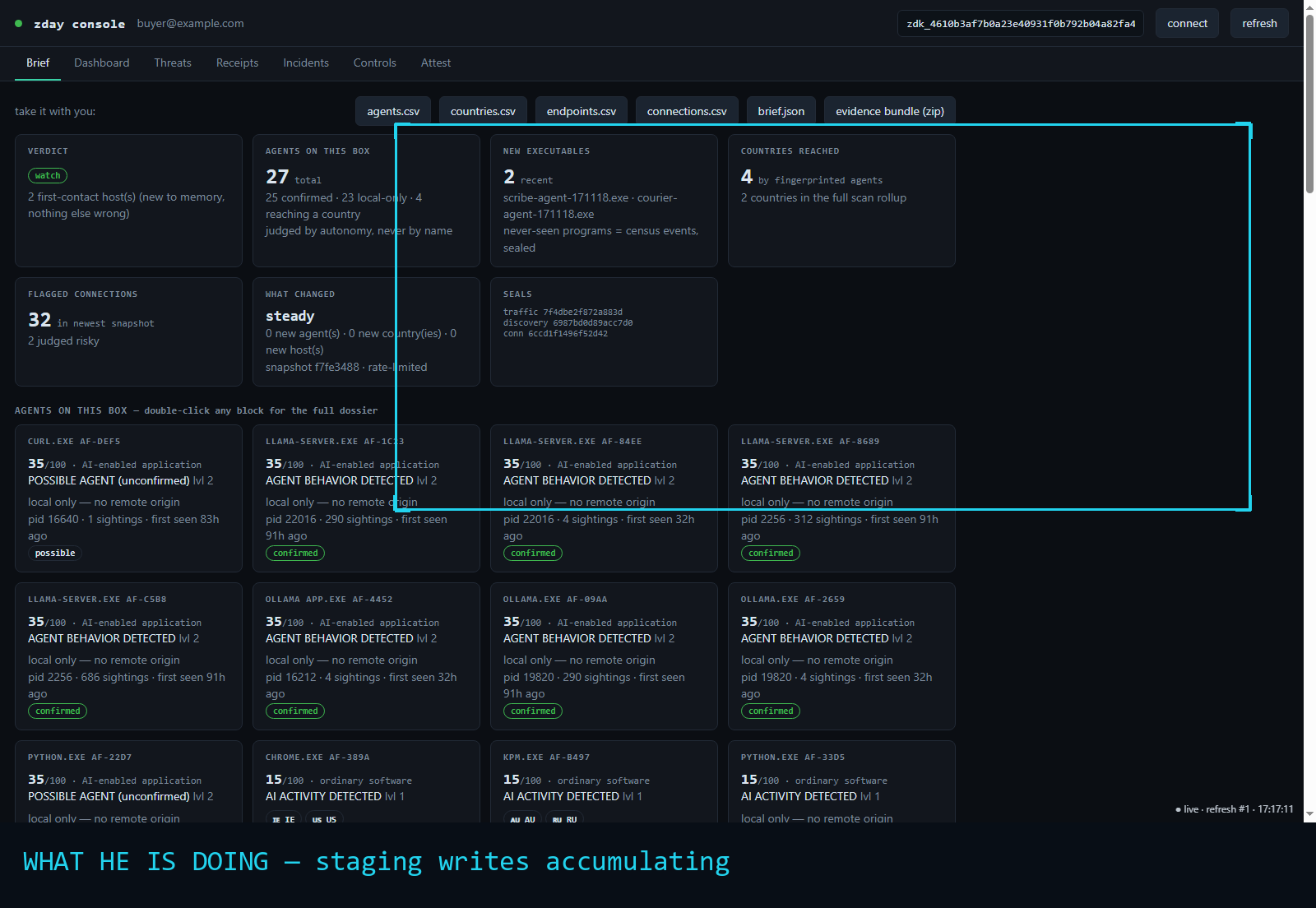 Console: staging writes accumulating